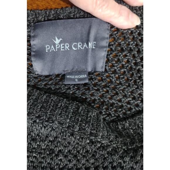Paper Crane Loosely Knit Pullover Long‎ Sleeve Sweater, Dark Gray, Size S - Picture 4 of 5
